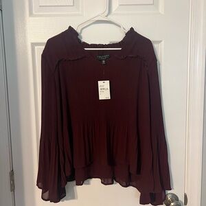 Laundry By Shelli Segal Red Ruffled Blouse